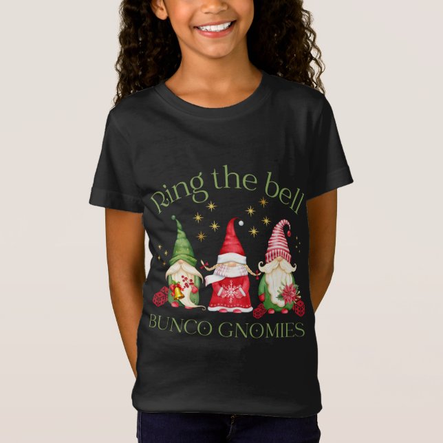 T-Shirt Bague Bell Bunco Gnomies Bunco Gnomes de Noël (Devant)