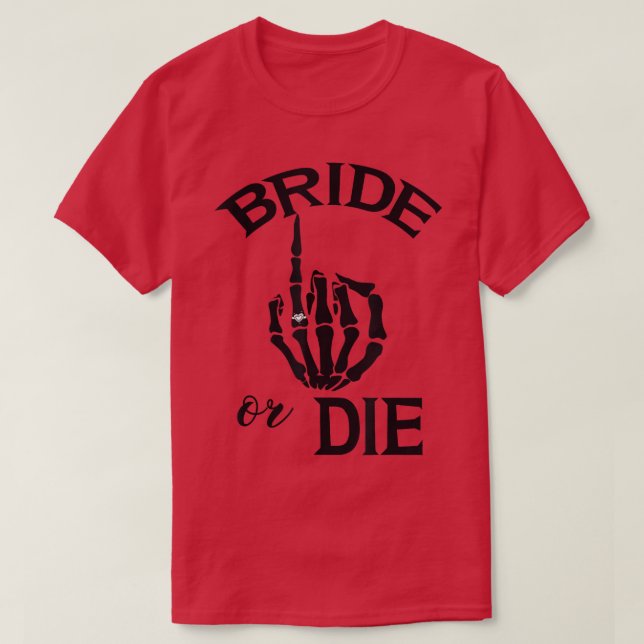 T-shirt Bague De Mariage À Mains De Squelette De Mariée Dr (Design devant)