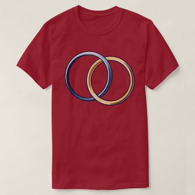 T-shirt Bagues joignées pour hommes Couple's Dark (Design devant)