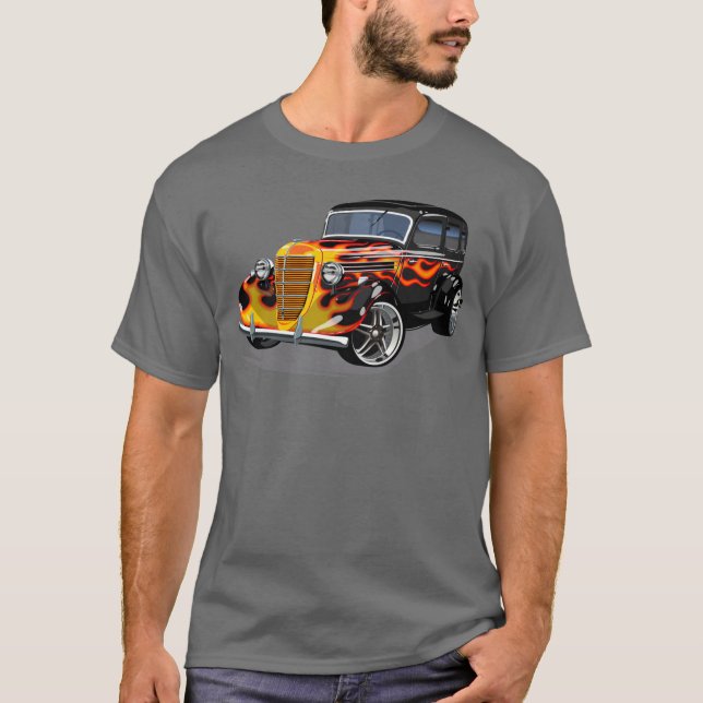 T-shirt Baguette chaude rétro (Devant)