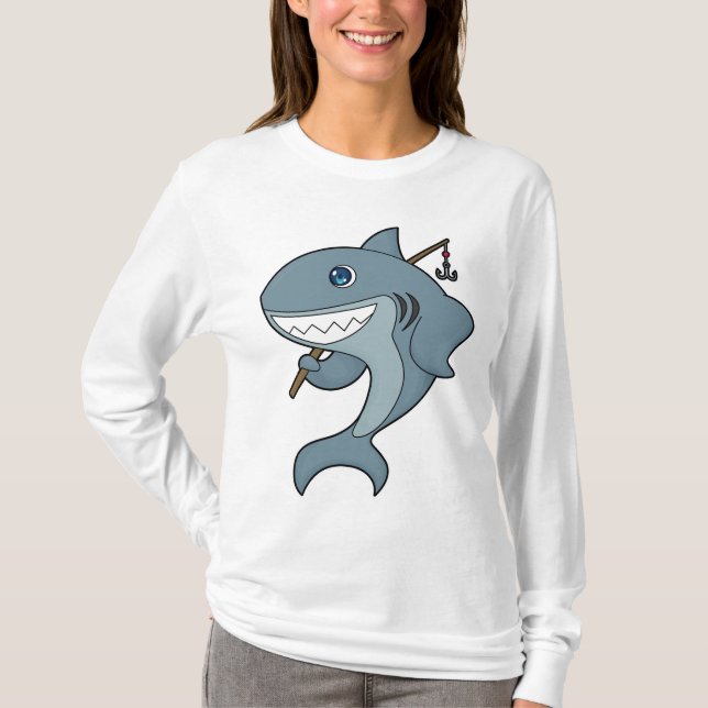 T-shirt Baguette de pêche du requin (Devant)