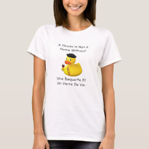 T-shirt Baguette et canard à vin en caoutchouc Beret