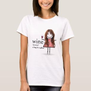 T-shirt Baguette Figure Girl Avec Verre Rouge