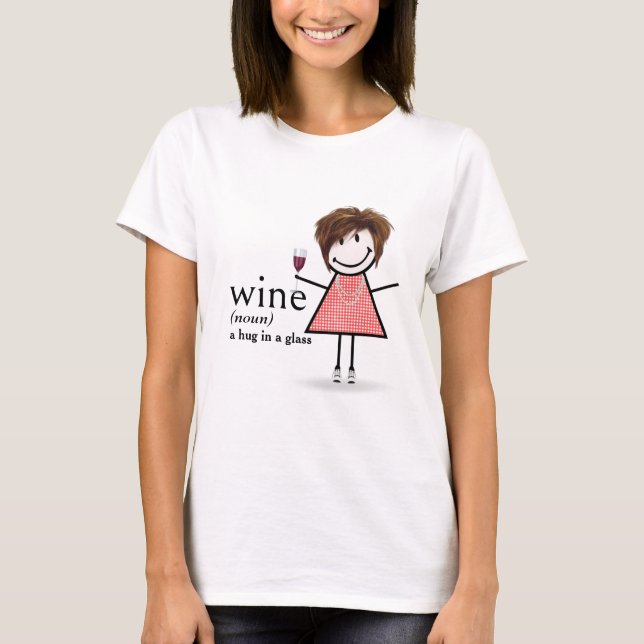T-shirt Baguette Figure Girl Avec Verre Rouge (Devant)