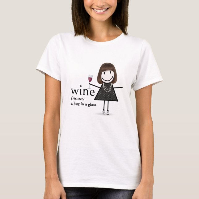 T-shirt Baguette Figure Girl Avec Verre Rouge (Devant)