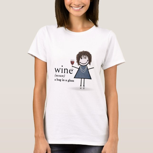 T-shirt Baguette Figure Girl Avec Verre Rouge (Devant)