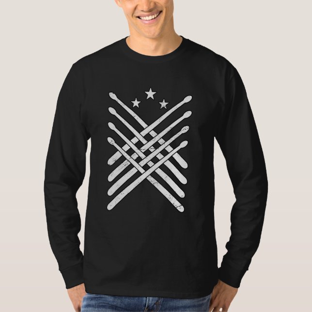T-shirt Baguettes de tambour de batteur (Devant)