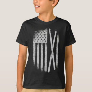 T-shirt Baguettes de tambour drapeau américain drummers Us