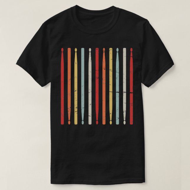 T-shirt Baguettes de tambour rétro Marching Bande Percussi (Design devant)