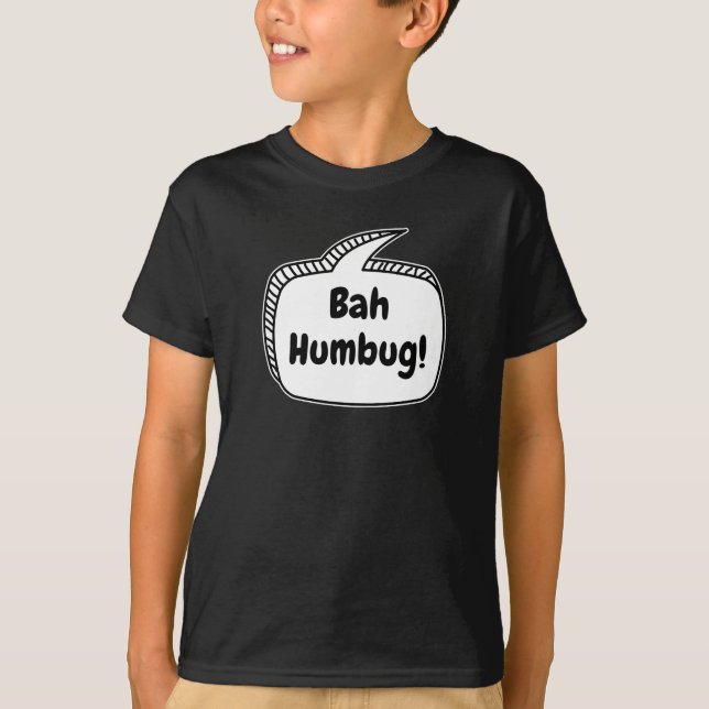 T-shirt Bah Humbug ! Bulles de Texte (Devant)