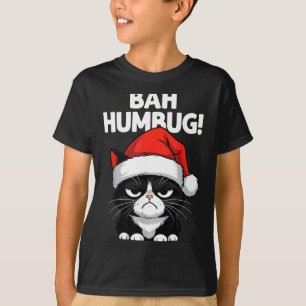 T-shirt Bah Humbug Drôle Mauvais Chat Noël Chasseur Chat A