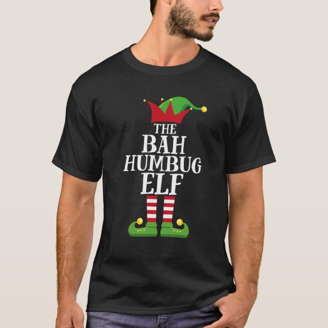 T-shirt Bah Humbug Elf Family Correspondant Pajama de Noël (Devant)