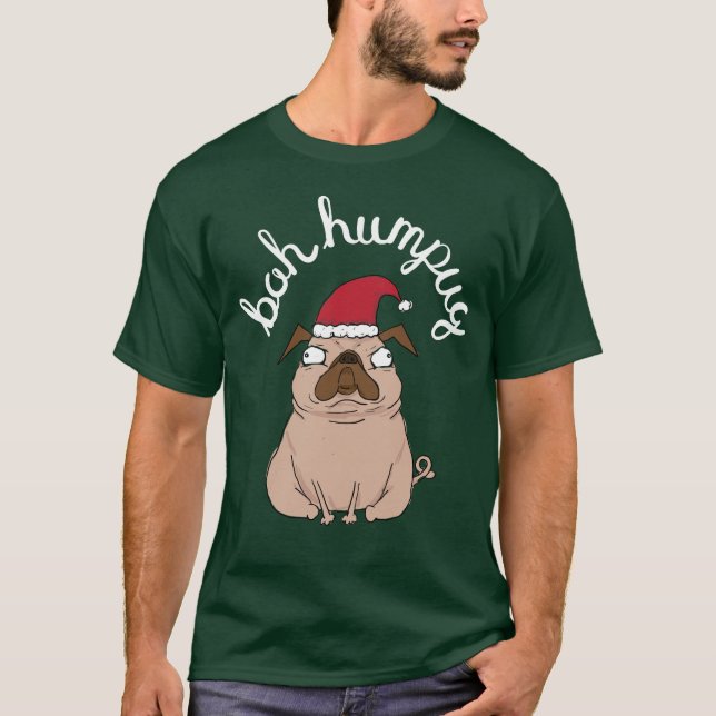 T-shirt Bah Humpug Noël Père Noël Carlin Vêtements (Devant)