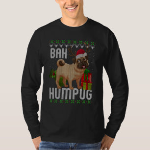 T-shirt Bah Humpug Puggle Ugly Xmas Hum Carlin bébé chien 