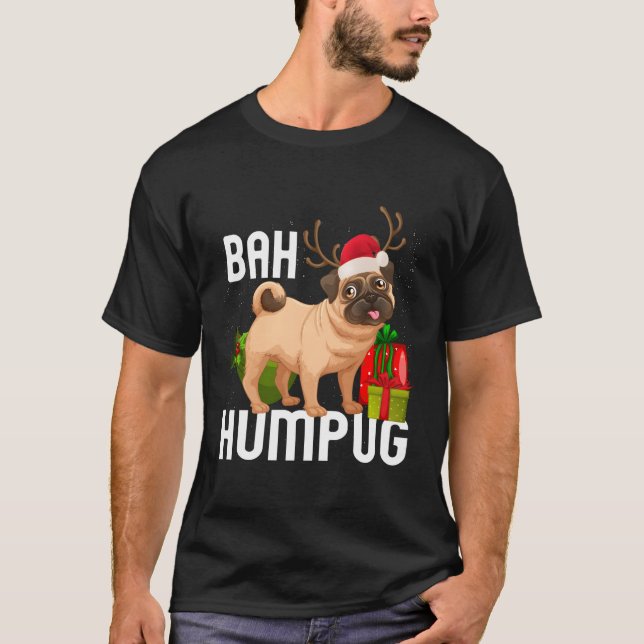T-shirt Bah Humpug Puggle Xmas Hum Carlin Cadeaux pour béb (Devant)