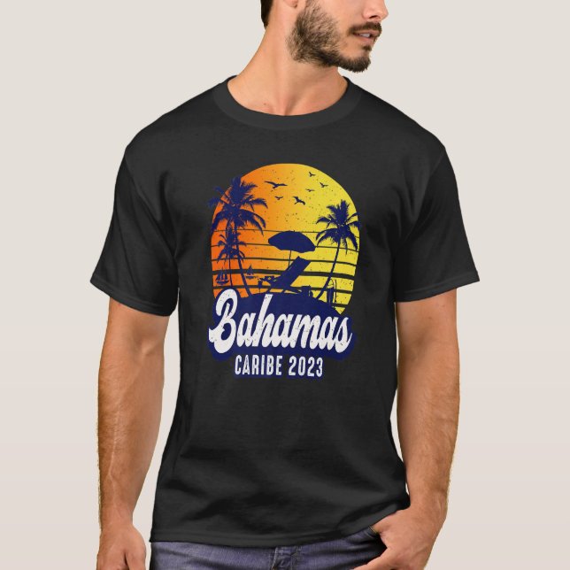 T-shirt Bahamas 2023 Caribe Sunset Beach Retro Premium (Devant)