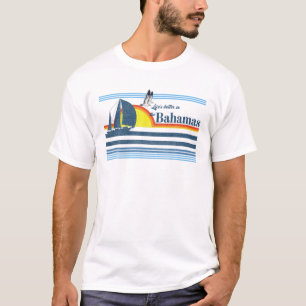 T-shirt Bahamas Beach Retro Les années 70 80S 90S Voilier 
