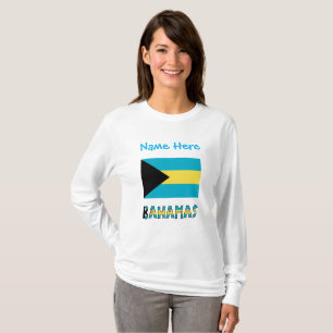 T-shirt Bahamas Drapeau bahamien Bleu Personnalisation