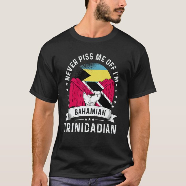T-shirt Bahamas Flag Trinidad&Tobago Grown  Humor Pride (Devant)