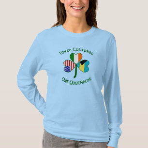 T-shirt Bahamas Irlande Drapeaux USA Trèfle Personnalisé 