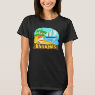 T-shirt Bahamas Palm Tree Sun Beach Lagoon Island