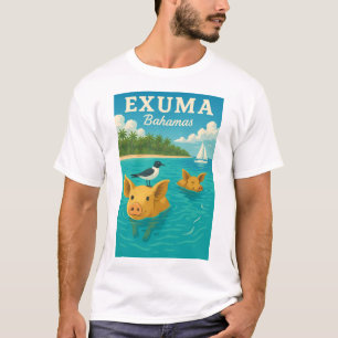 T-shirt Bahamas Pigs Plage tropicale Exuma 2025