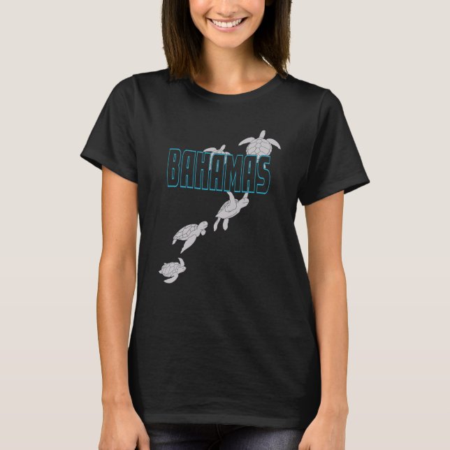 T-shirt Bahamas Sea Turtles Scuba Diving with Turtles (Devant)