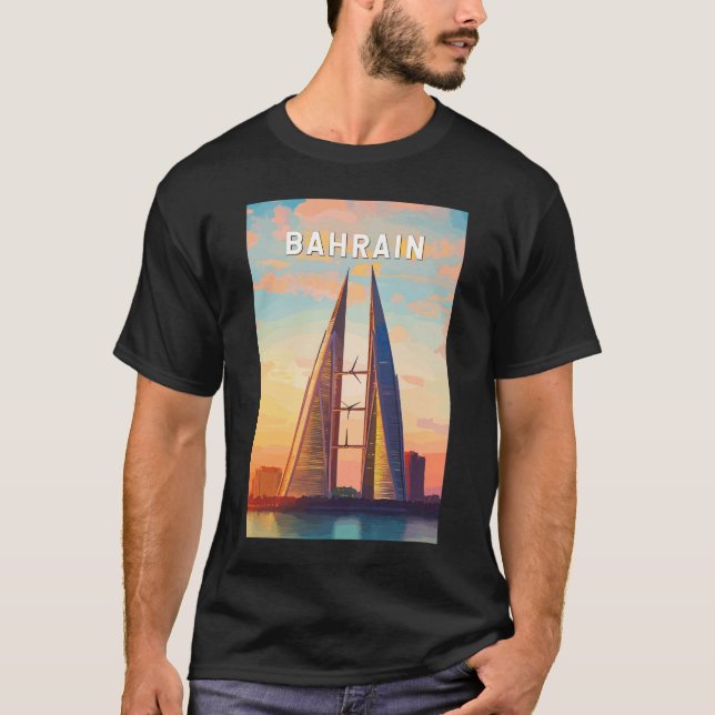 T-shirt Bahreïn Illustration Voyage Art Vintage (Devant)