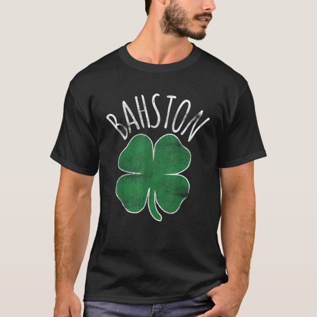T-shirt Bahston Boston St Patrick's Day Shamrock Irish Clo (Devant)