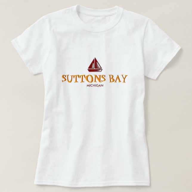 T-shirt BAIE de SUTTONS, MICHIGAN, bébé de dames - poupée (Design devant)