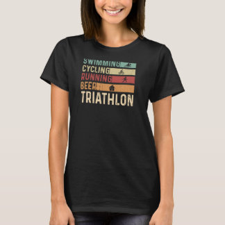 T-shirt Baignade à vélo course à la bière Triathlon Triath