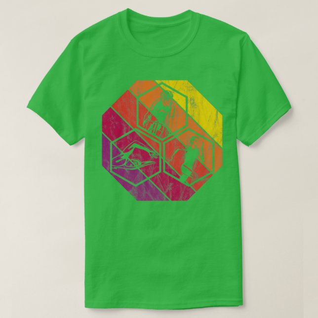 T-shirt Baignade à vélo et course pour les athlètes de tri (Design devant)