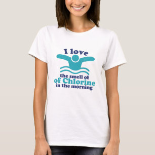 T-shirt Baignade Amusante Humour J'Aime L'Odeur Du Chlorin