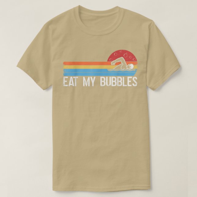 T-shirt Baignade amusante Manger Mes bulles Baignade Rétro (Design devant)
