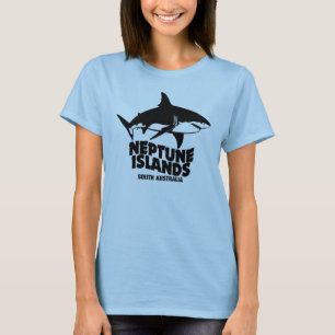 T-shirt Baignade avec de grands requins blancs îles Neptun