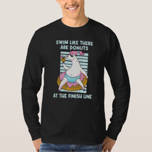 T-shirt Baignade Comme Il Y A Des Donuts À La Ligne Finale