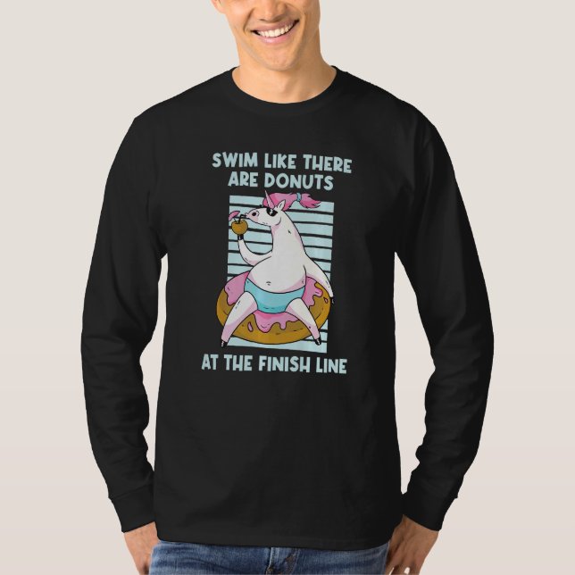 T-shirt Baignade Comme Il Y A Des Donuts À La Ligne Finale (Devant)