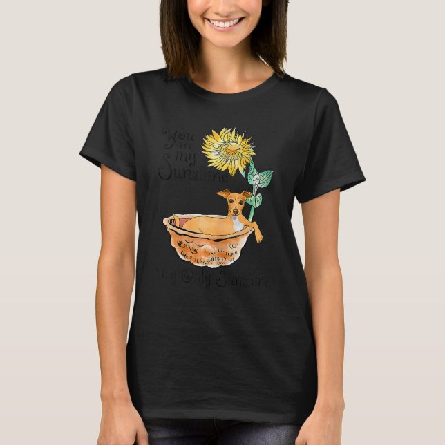 T-shirt Baignade Greyhound Dans Un Bain De Tournesols Vous (Devant)