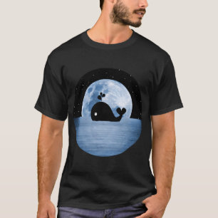 T-shirt Baigneade nocturne de baleine - Bleu