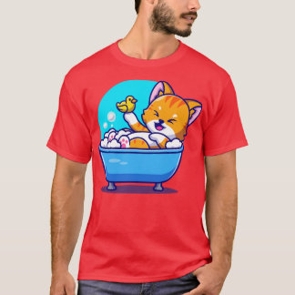 T-shirt Baignoire De Chat Dans La Baignoire Avec Jouets De