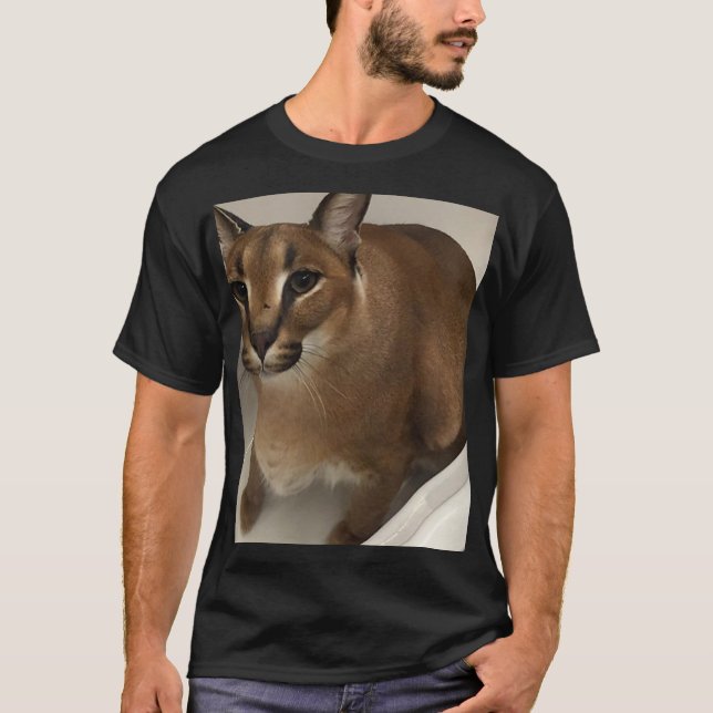 T-shirt Baignoire Grosse Floppa Mon Chat Caracal Bien-Aimé (Devant)
