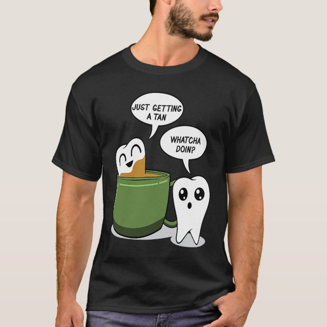 T-shirt Bain de bouche à base de café pour dentiste Aide d (Devant)
