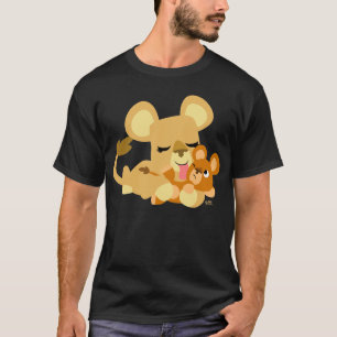 T-shirt Bain de Lion en caricature mignonne