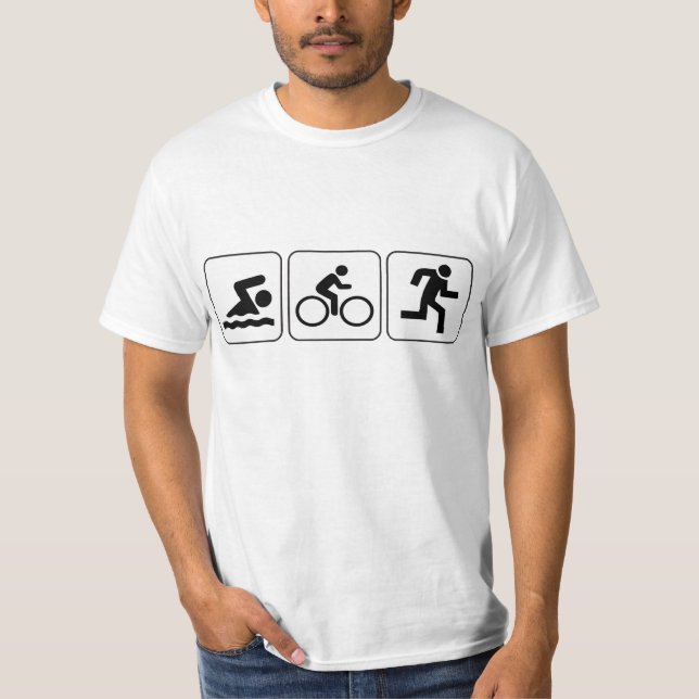 T-shirt Bain, vélo, course - triathlon (Devant)