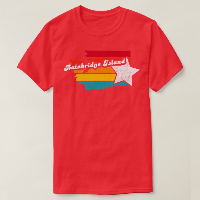 T-shirt Bainbridge Island Washington Vintage perturbé si (Design devant)