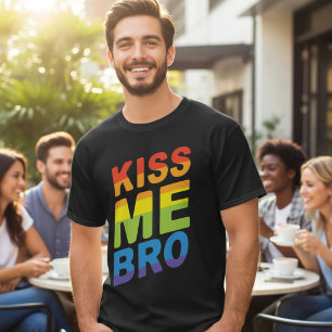 T-shirt Baiser Arc-en-ciel Mon Frère LGBT Fierté Typograph