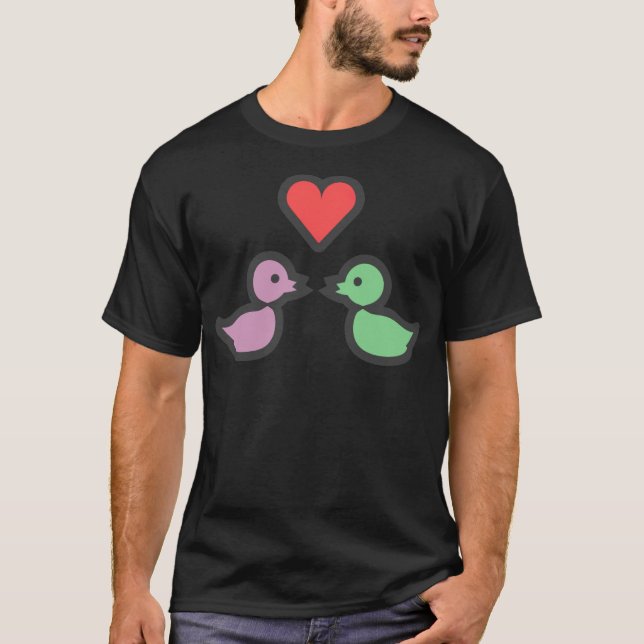 T-shirt Baiser Canards Cute Valentines Jour Amour animal c (Devant)