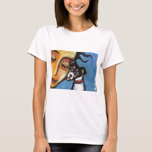 T-shirt Baiser de Rat terrier (Devant)