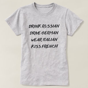 T-SHIRT BAISER ITALIEN FRENC D'USAGE ALLEMAND RUSSE