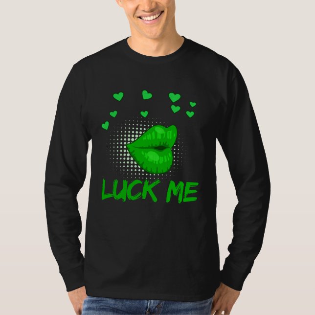 T-shirt Baiser le plus chanceux Saint-Patrick Meilleur pou (Devant)